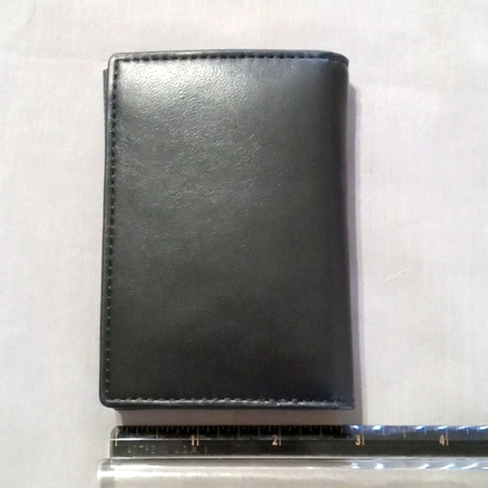 NEW COLE HAAN Black Grey  Wallet Mens Leather  Credit Card Holder Gray - Picture 4 of 8